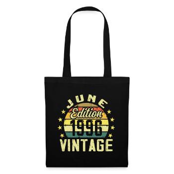 Juin 1996 Juin Cadeau Anniversaire June 1996 Rétro - Sac en tissu - noir - Devant