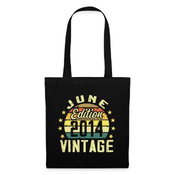 Juin 2014 Juin Cadeau Anniversaire June 2014 Rétro - Sac en tissu - noir - Devant