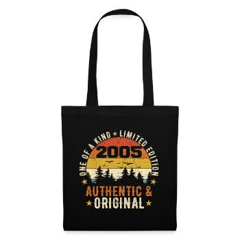 Original 2005 Geburtstagsgeschenk 2005 authentisch - Stoffbeutel - Schwarz - Vorne