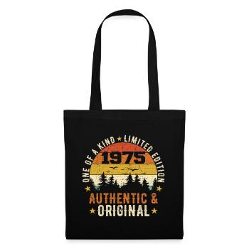 Original 1975 Geburtstagsgeschenk 1975 authentisch - Stoffbeutel - Schwarz - Vorne