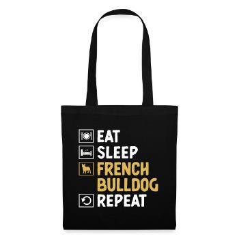 Eat Sleep French Bulldog Repeat Frenchie Dog Lover - Tote Bag - black - Front