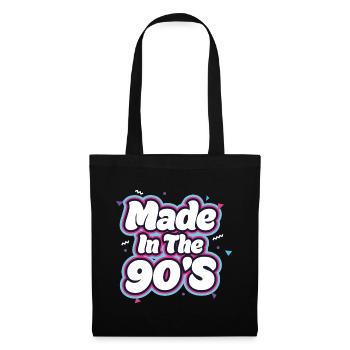 90er Jahre 90s Retro Geschenk - Stoffbeutel - Schwarz - Vorne