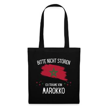 Bitte Nicht Stören Ich Träume Von Marokko - Stoffbeutel - Schwarz - Vorne