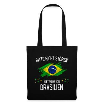 Bitte nicht stören ich träume von Brasilien - Stoffbeutel - Schwarz - Vorne
