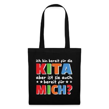 Je suis prêt pour la crèche - Sac en tissu - noir - Devant