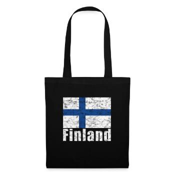 Drapeau finlandais - Sac en tissu - noir - Devant