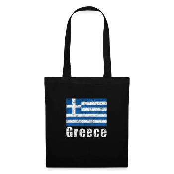 Drapeau de la grèce - Sac en tissu - noir - Devant