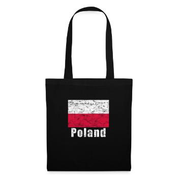 Drapeau de la Pologne - Sac en tissu - noir - Devant