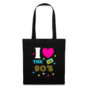 Années 90 Tenue I Love the 90s Retro Party - Sac en tissu - noir - Devant