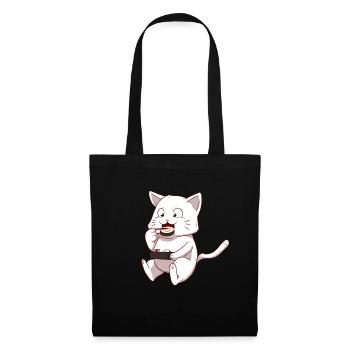 Chat Chat Sushi Japon - Sac en tissu - noir - Devant