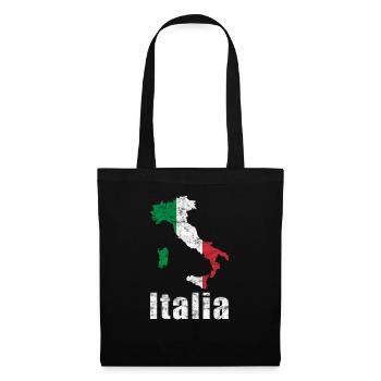 Italien Karte Flagge Italia Vintage - Stoffbeutel - Schwarz - Vorne
