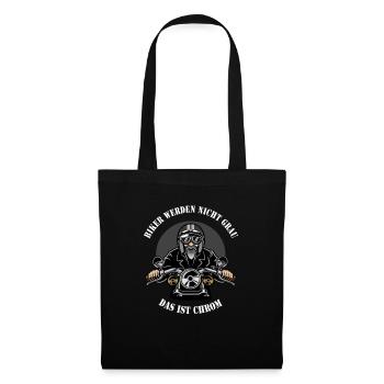 Retro Motor Biker werden nicht grau Das ist Chrom - Stoffbeutel - Schwarz - Vorne