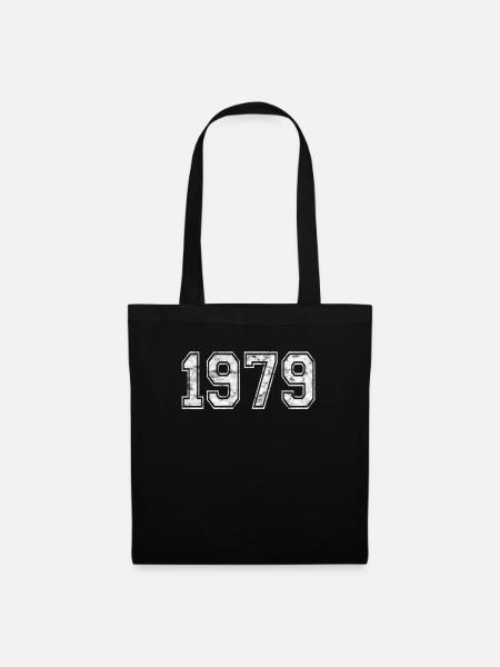 Geburtstag 1979 Jahr 1979 Retro Vintage - Stoffbeutel - Schwarz