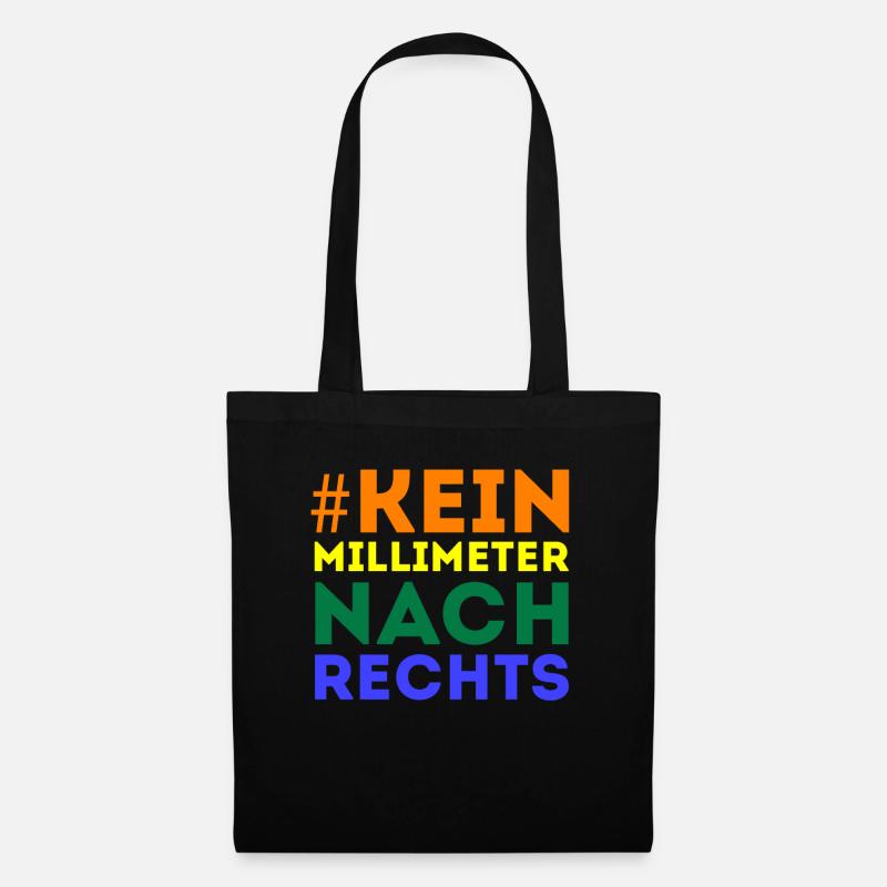 #Kein Millimeter Nach Rechts - Stoffbeutel - Schwarz
