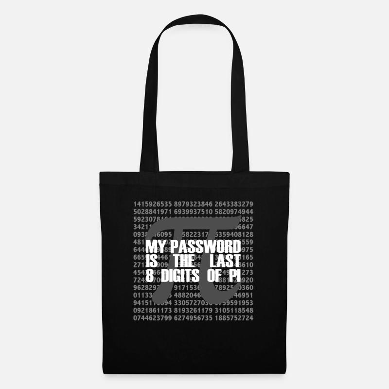 My Password is Pi Drôles de maths - Sac en tissu - noir