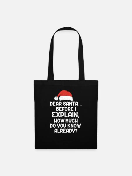 Santa - Stoffbeutel - Schwarz
