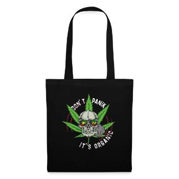 Cannabis Weed Skull Kiffer I Joint Cannabis Leaf - Tote Bag - black - Front