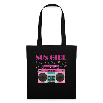 80s Girl 80er Jahre Outfit Party 80's Kostüm - Stoffbeutel - Schwarz - Vorne