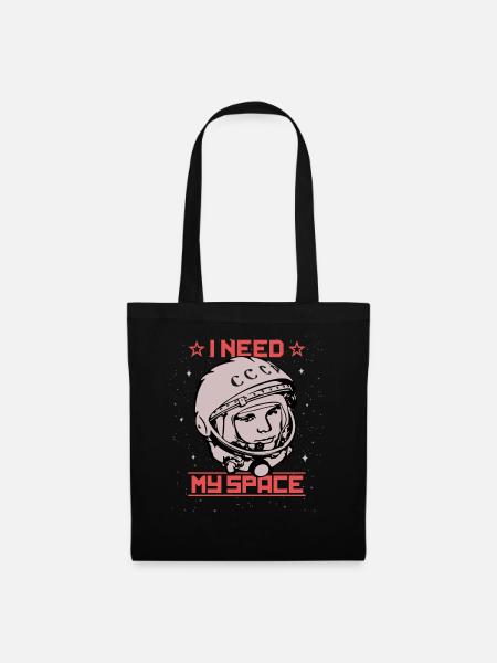 Gagarin - I Need My Space Kosmonaut Astronaut - Stoffbeutel - Schwarz