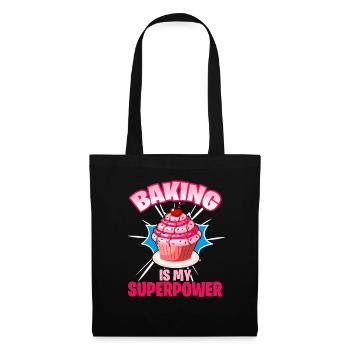 Backen Bäckerin Kuchen Gebäck Cupcake Geschenk - Stoffbeutel - Schwarz - Vorne