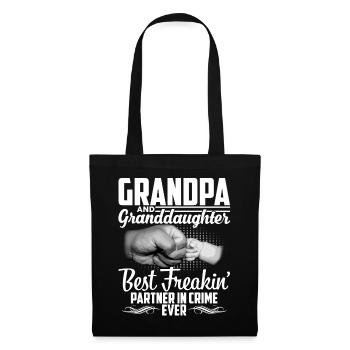 Grand-père et petite-fille, meilleur partenaire freaking de - Sac en tissu - noir - Devant