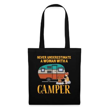 Never Underestimate A Woman With A Camper Funny - Tote Bag - black - Front