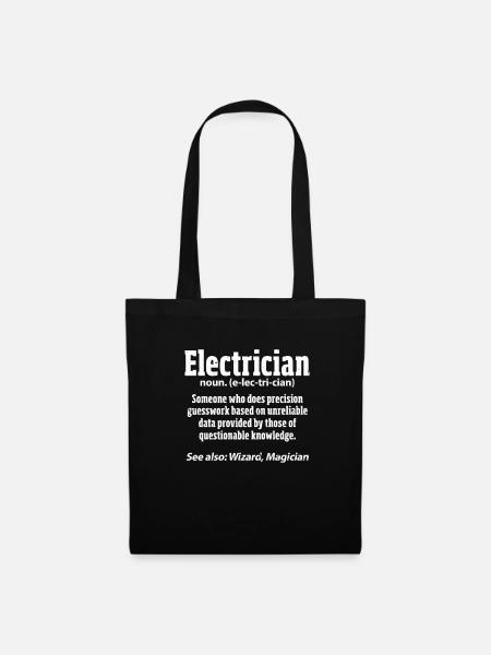 Elektriker Strom Elektronik Elektrik Geschenk - Stoffbeutel - Schwarz