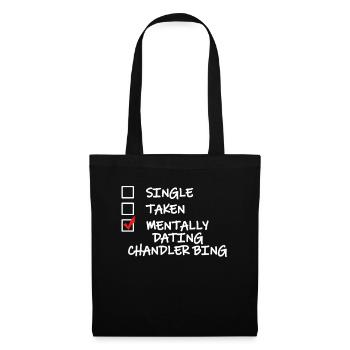 Célibataire Mentalement Rencontré Chandler Bing Drôle - Sac en tissu - noir - Devant