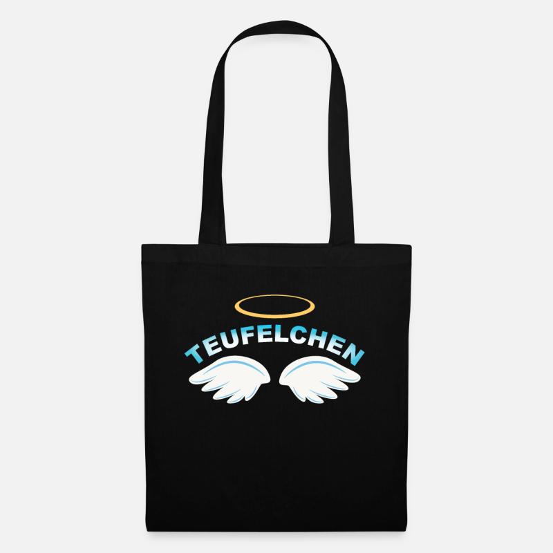 Teufelchen als Engel Lustiges Teufel Kostüm - Stoffbeutel - Schwarz