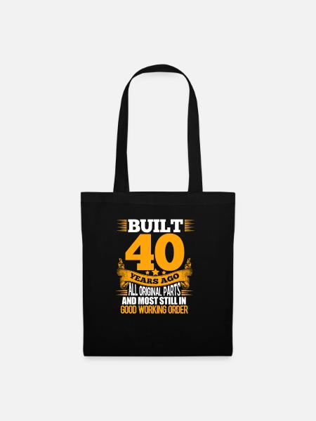 40. Geburtstag - Stoffbeutel - Schwarz