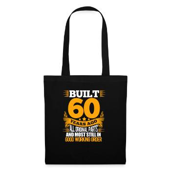 60. Geburtstag 60 Jahre 1960 Birthday Geschenk - Stoffbeutel - Schwarz - Vorne