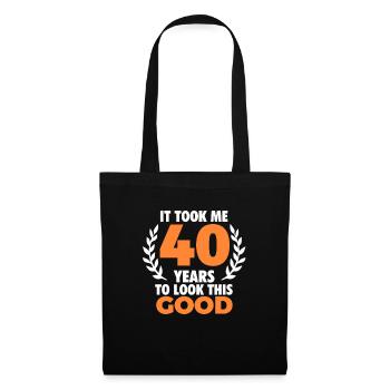 40. Geburtstag 40 Jahre 1980 Birthday Geschenk - Stoffbeutel - Schwarz - Vorne