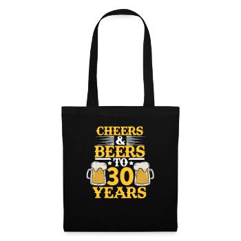 30. Geburtstag Bier 30 Jahre Saufen Geschenk - Stoffbeutel - Schwarz - Vorne