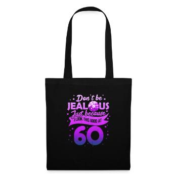 60e anniversaire - Sac en tissu - noir - Devant