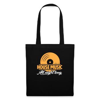 Cadeau de vinyle techno DJ House Music - Sac en tissu - noir - Devant