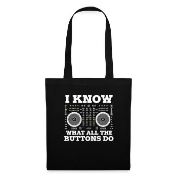 DJ techno - Sac en tissu - noir - Devant