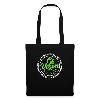 Cadeau végétalien végétalien pour le bien-être des animaux - Sac en tissu - noir - Devant