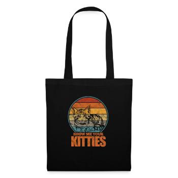 Chat chats amoureux des chats cadeau pour animaux de compagnie - Sac en tissu - noir - Devant
