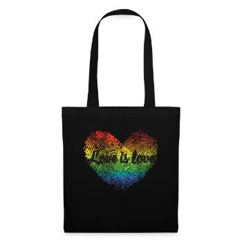 L'amour est l'amour LGBT Pride Fingerprint Heart Supports - Sac en tissu - noir - Devant