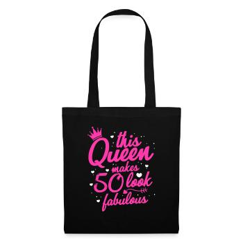 50th birthday queen - Tote Bag - black - Front