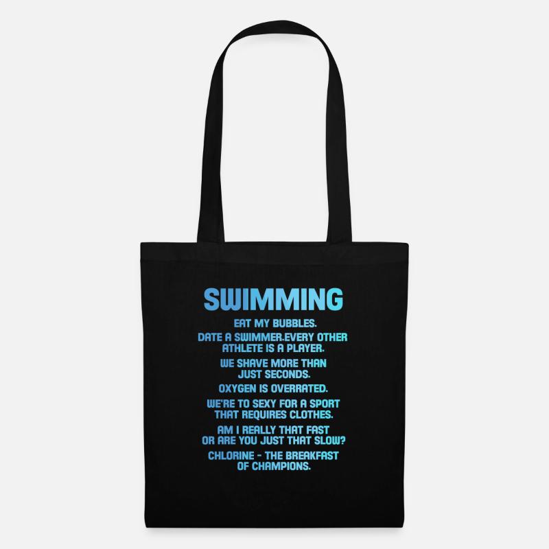 Schwimmen - Stoffbeutel - Schwarz