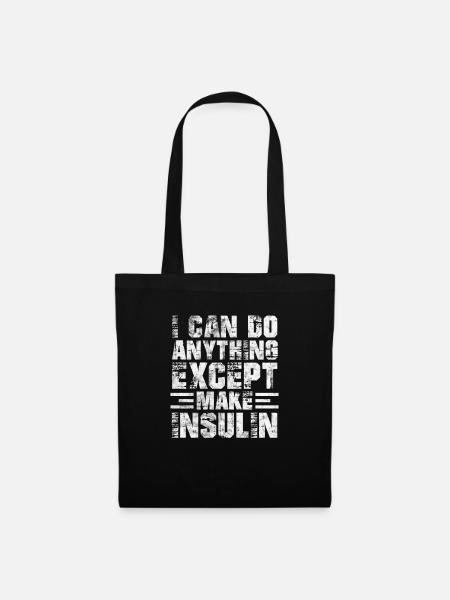 Diabetes Diabetiker Insulin Blutzucker Geschenk - Stoffbeutel - Schwarz