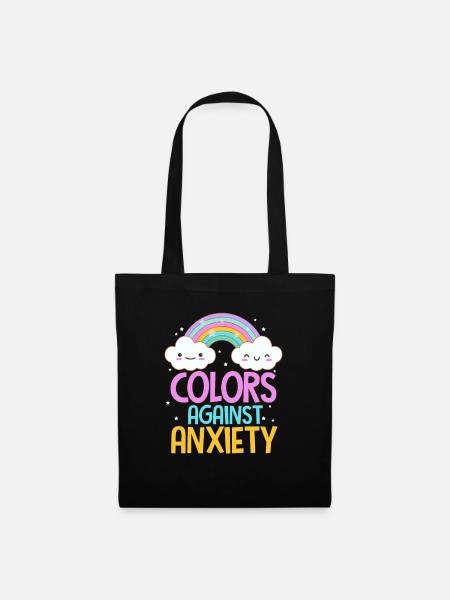 Anxiety Angst Depressiv Ängstlich Geschenk - Stoffbeutel - Schwarz