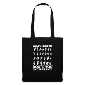 ASL Sign Language Deaf Sign Language - Tote Bag - black - Front