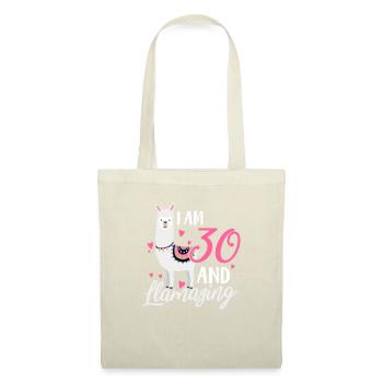 30e anniversaire 30 ans de cadeau d'alpaga de lama - Sac en tissu - nature - Devant