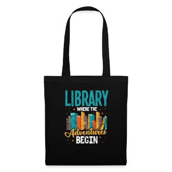 Livres de bibliothèque lecture livre rat de bibliothèque cadeau - Sac en tissu - noir - Devant