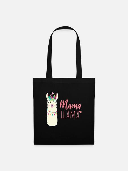 Mama Lama Muttertag - Stoffbeutel - Schwarz