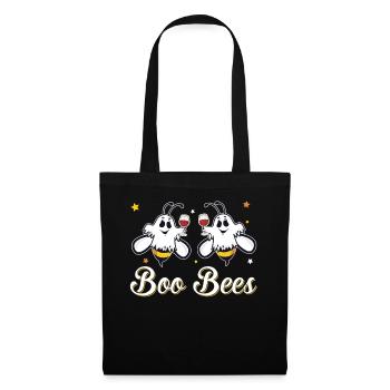 Boo Bees Wine Drinking Funny Halloween Bee Lovers - Tote Bag - black - Front