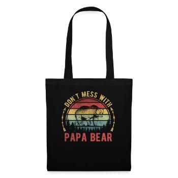 Don't Mess With Papa Bear Father's Day Funny Gift - Tote Bag - black - Front
