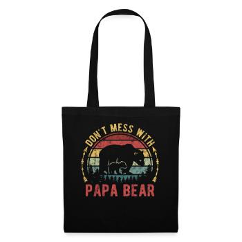 Don't Mess With Papa Bear Father's Day Funny Gift - Tote Bag - black - Front